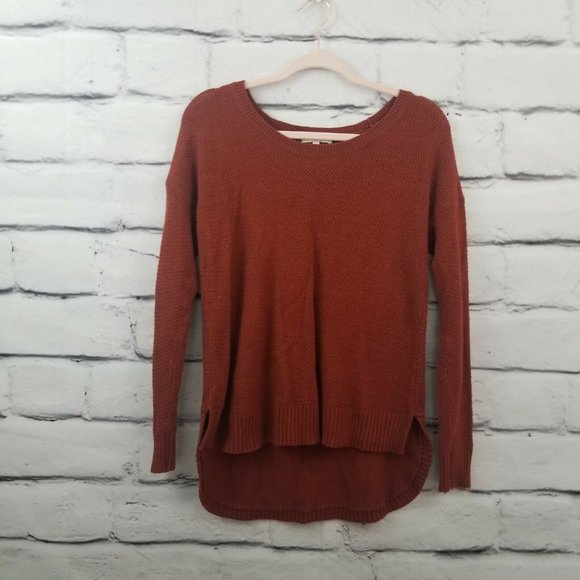 Madewell S Small Rust Waffle Stitch Knit Sweater - Picture 1 of 6